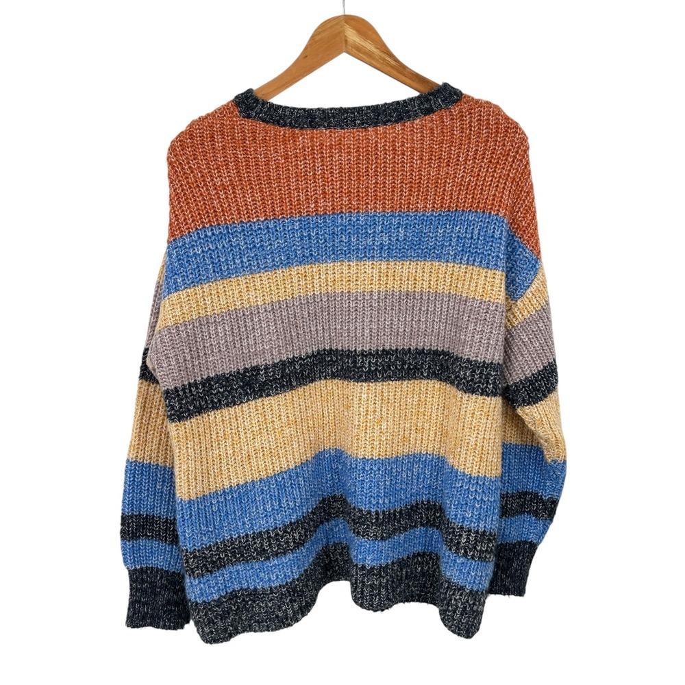 C&C California Multi Color Striped Chunky Knit Sweater 1X - Picture 3 of 8